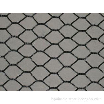 Black Vinyl Coated Fencer Hexagonal Wire Netting , 25mm Mes